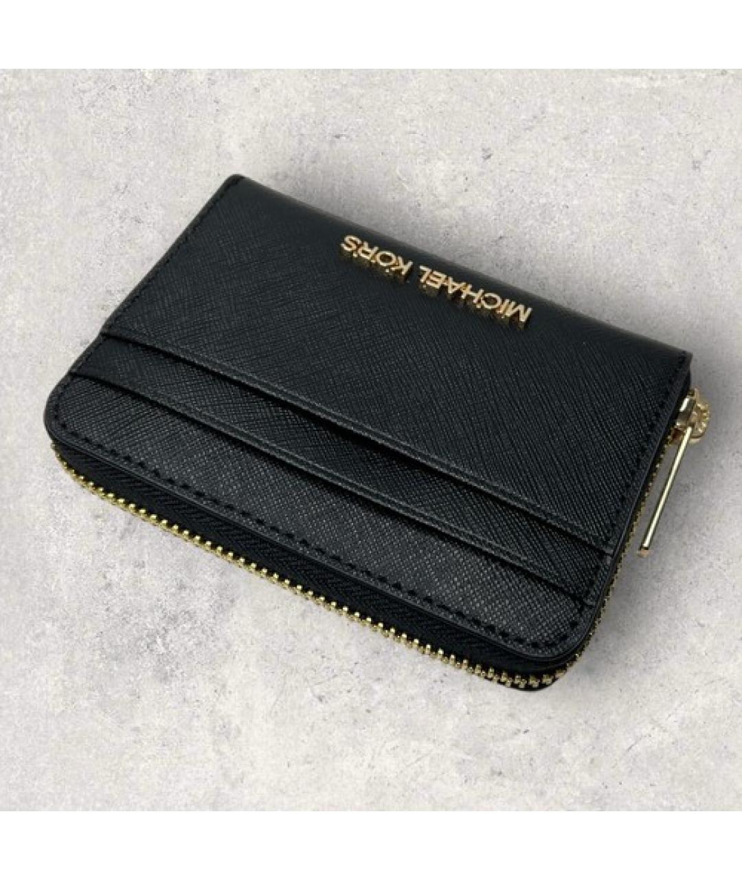 MICHAEL KORS Черный кожаный кошелек, фото 3