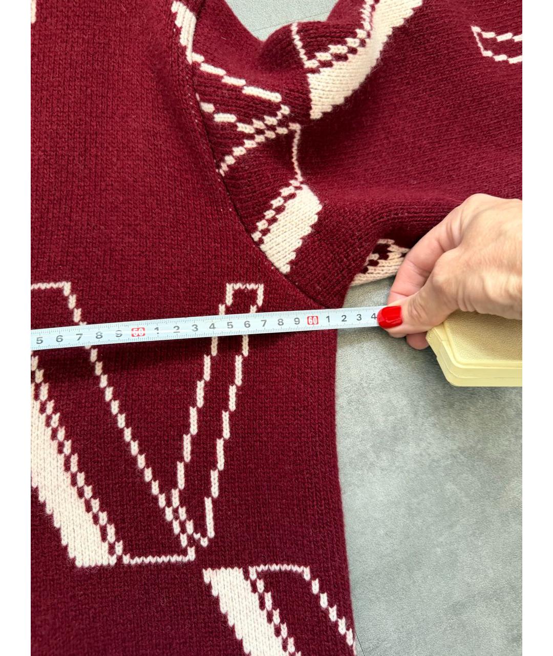 VALENTINO Бордовый шерстяной кардиган, фото 3