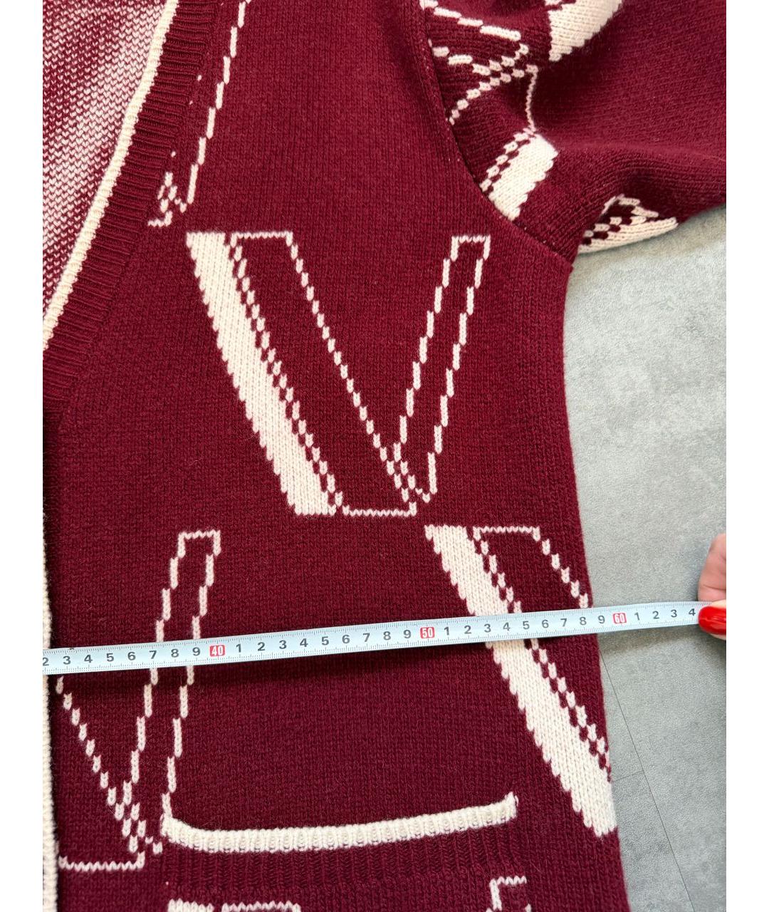 VALENTINO Бордовый шерстяной кардиган, фото 4