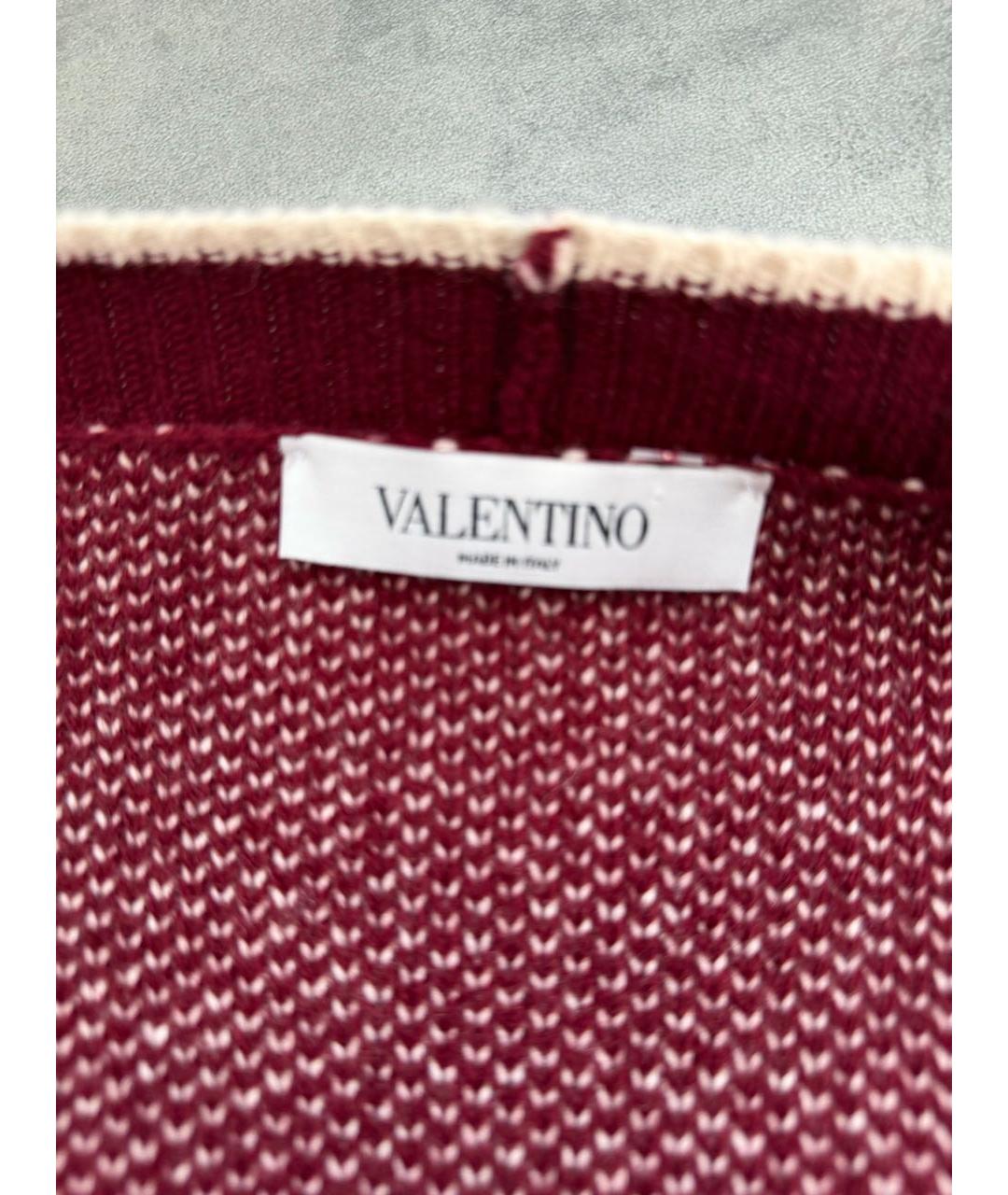 VALENTINO Бордовый шерстяной кардиган, фото 8