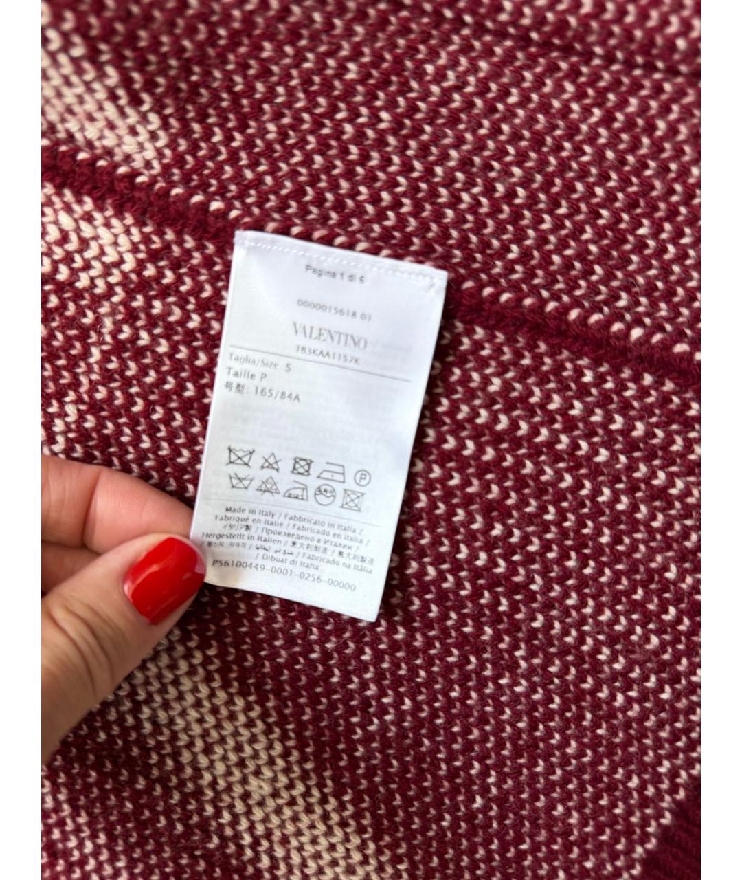 VALENTINO Бордовый шерстяной кардиган, фото 7