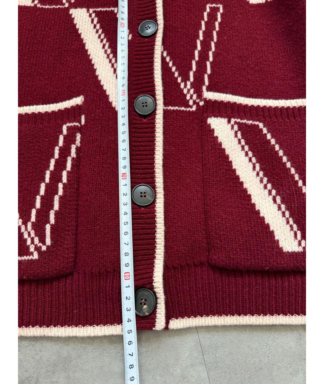 VALENTINO Бордовый шерстяной кардиган, фото 5