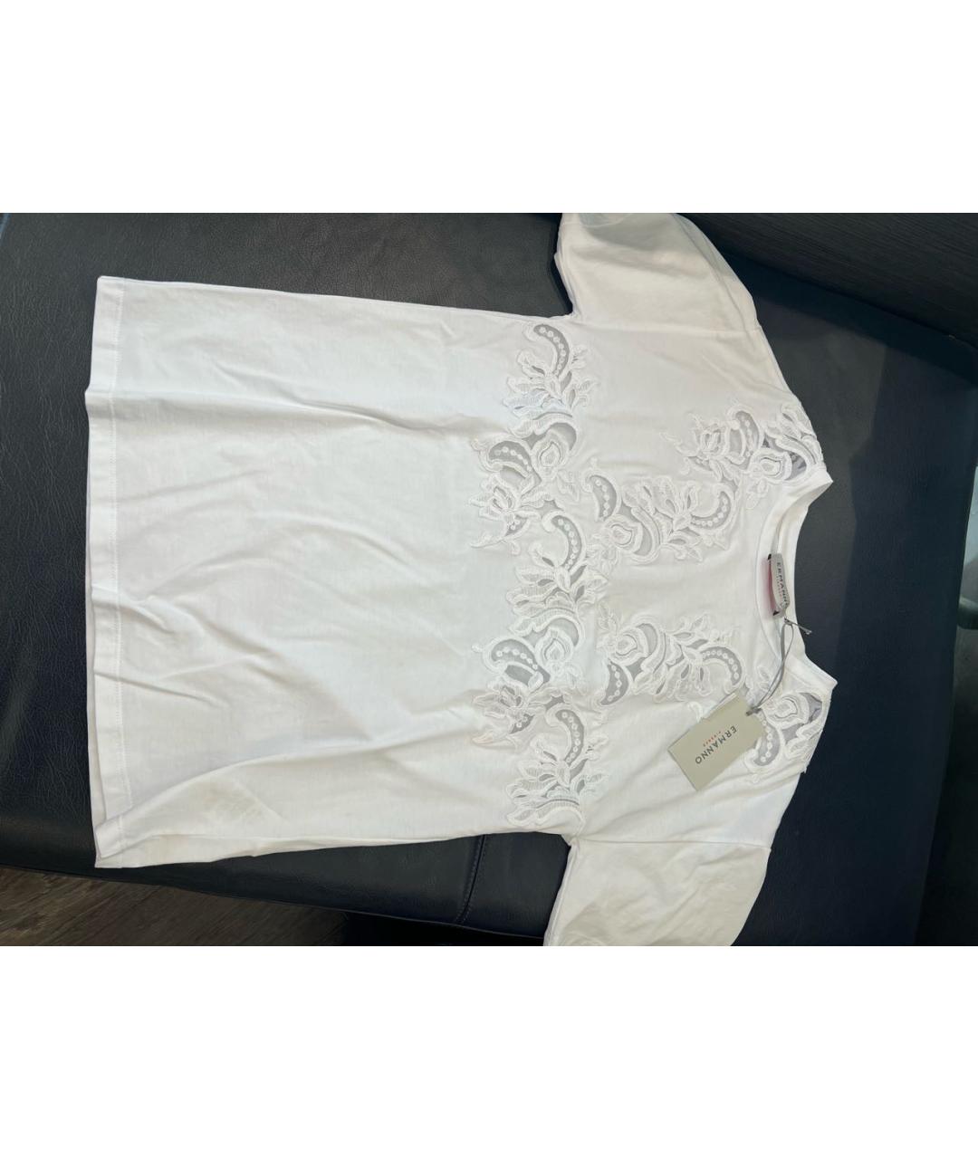 ERMANNO FIRENZE Белая хлопковая майка, фото 4