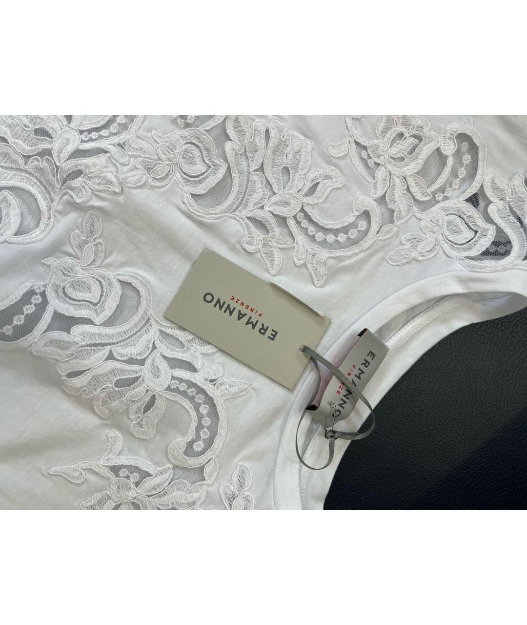 ERMANNO FIRENZE Белая хлопковая майка, фото 2