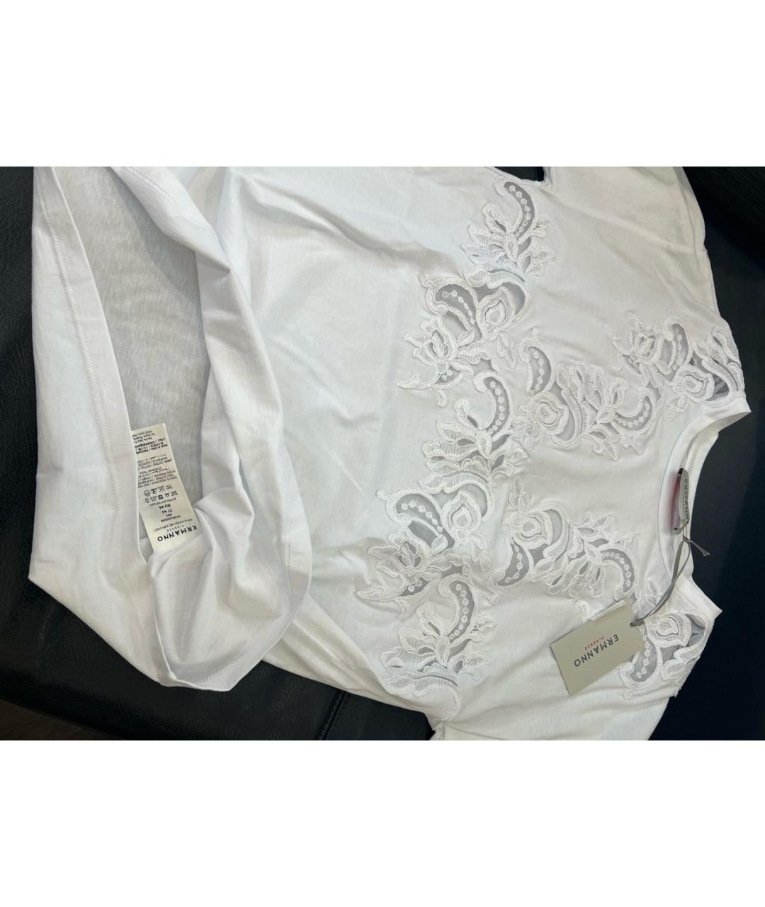 ERMANNO FIRENZE Белая хлопковая майка, фото 3
