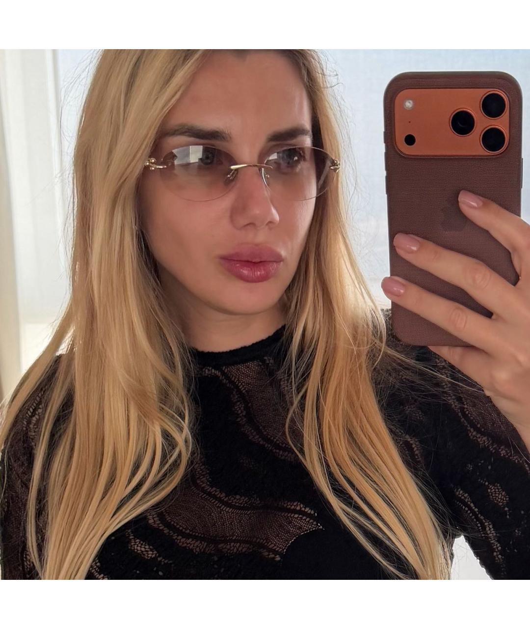 TIFFANY&CO Золотые металлические солнцезащитные очки, фото 2