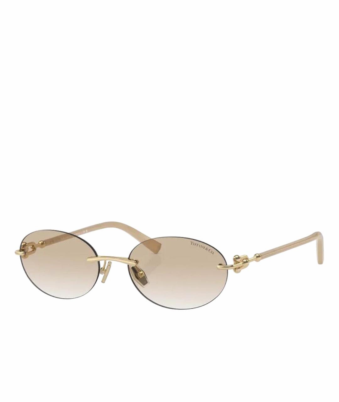 TIFFANY&CO Золотые металлические солнцезащитные очки, фото 4