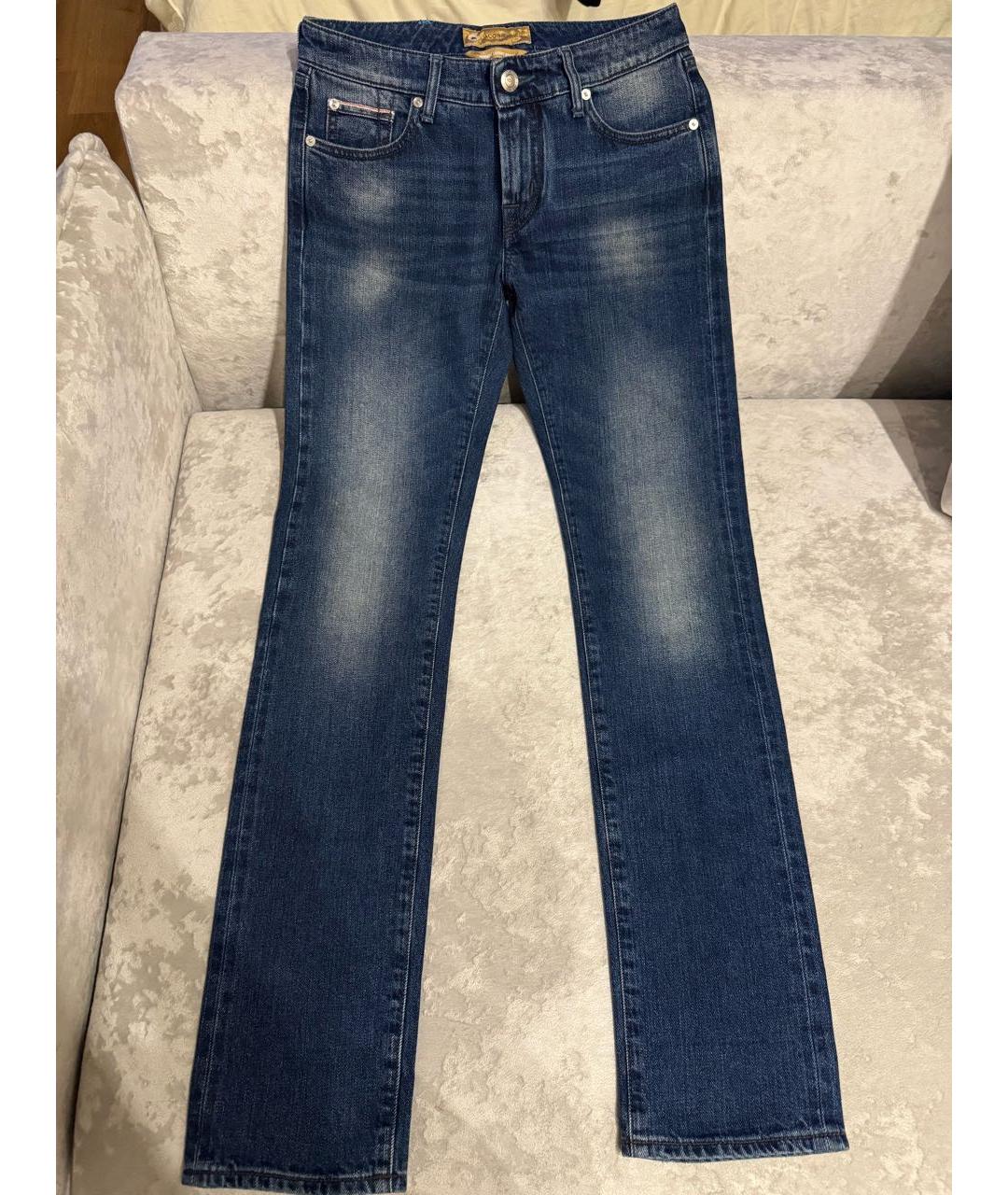 JACOB COHEN Темно-синие хлопковые прямые джинсы, фото 8