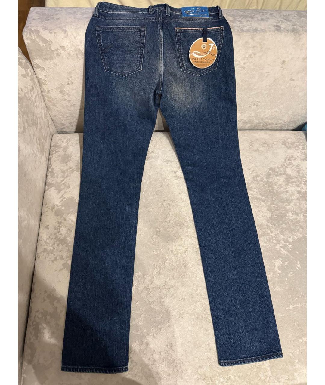 JACOB COHEN Темно-синие хлопковые прямые джинсы, фото 2