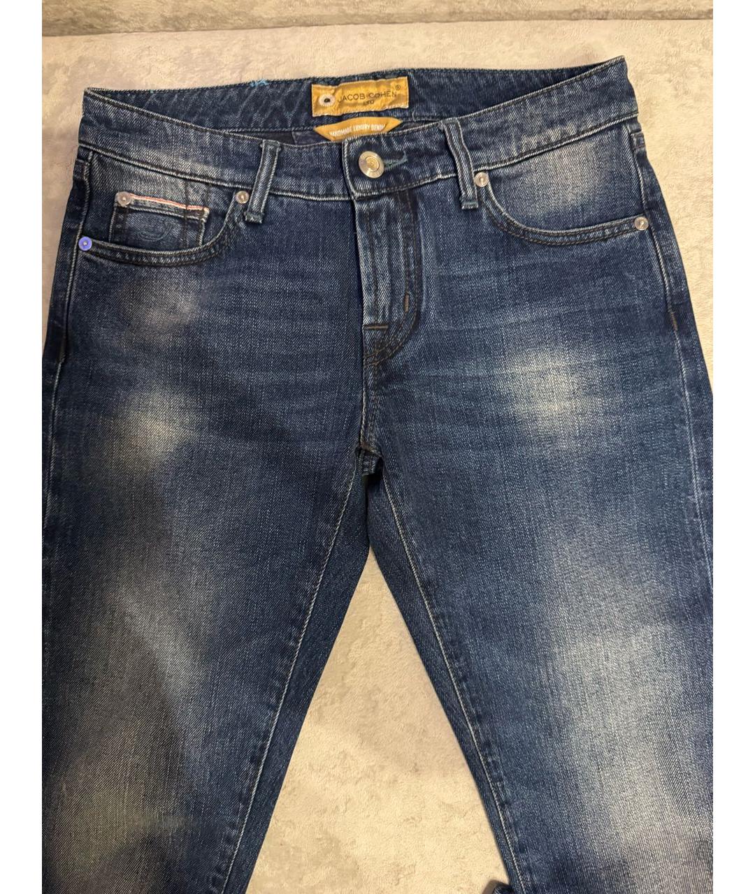JACOB COHEN Темно-синие хлопковые прямые джинсы, фото 4