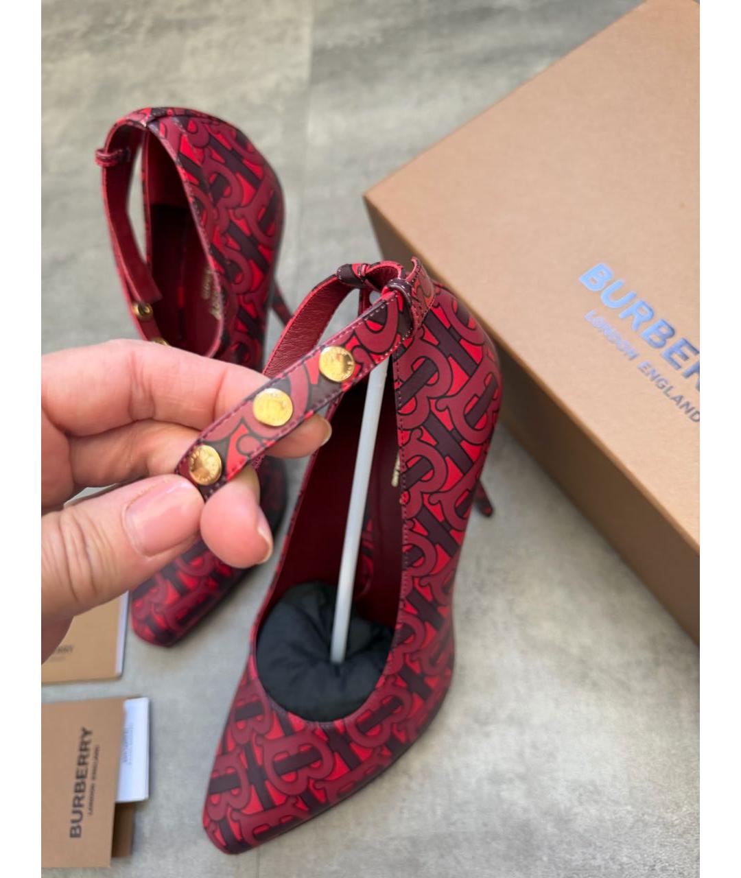 BURBERRY Бордовые кожаные туфли, фото 2