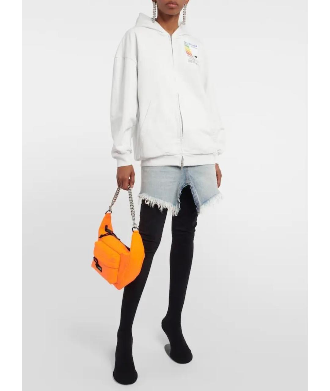 BALENCIAGA Оранжевая тканевая сумка с короткими ручками, фото 6