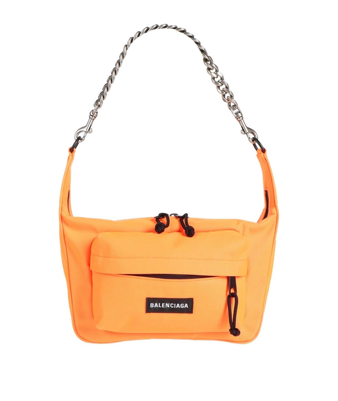 BALENCIAGA Оранжевая тканевая сумка с короткими ручками, фото 1