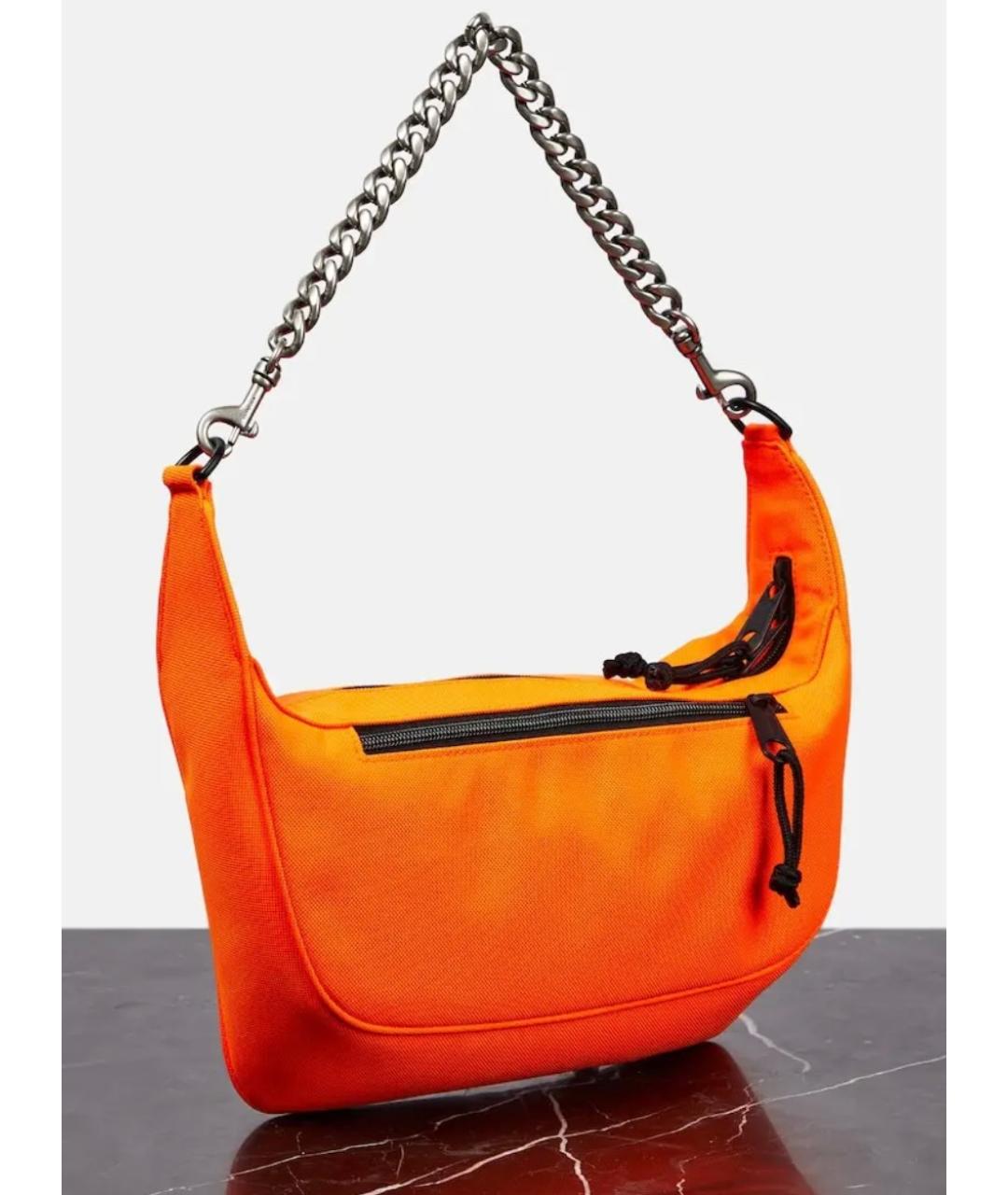 BALENCIAGA Оранжевая тканевая сумка с короткими ручками, фото 5