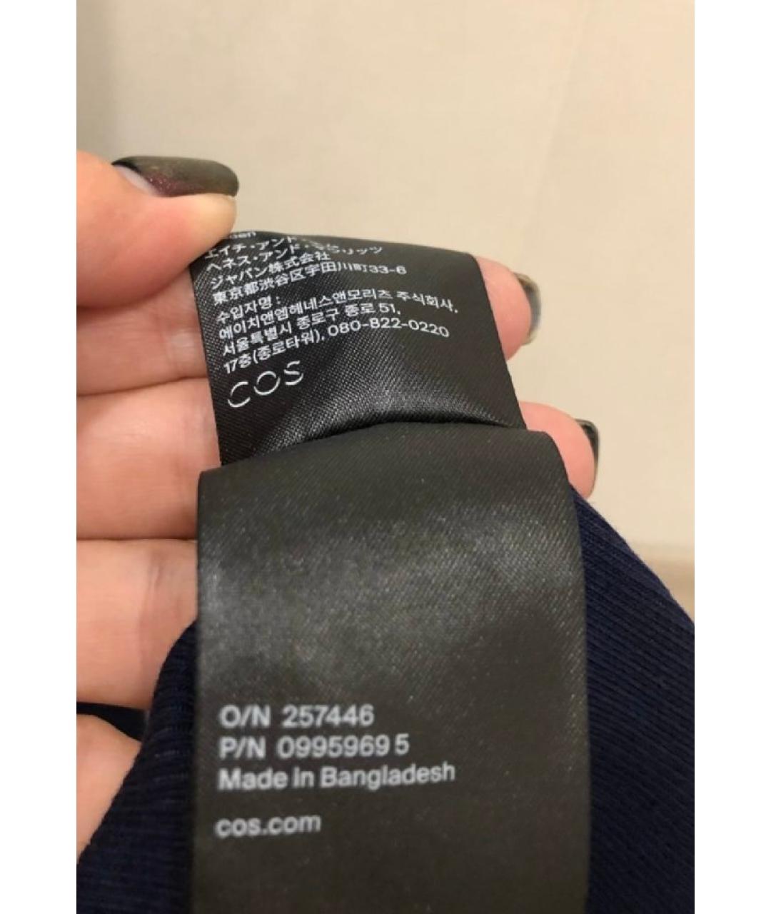 COS Черное хлопко-эластановое повседневное платье, фото 5