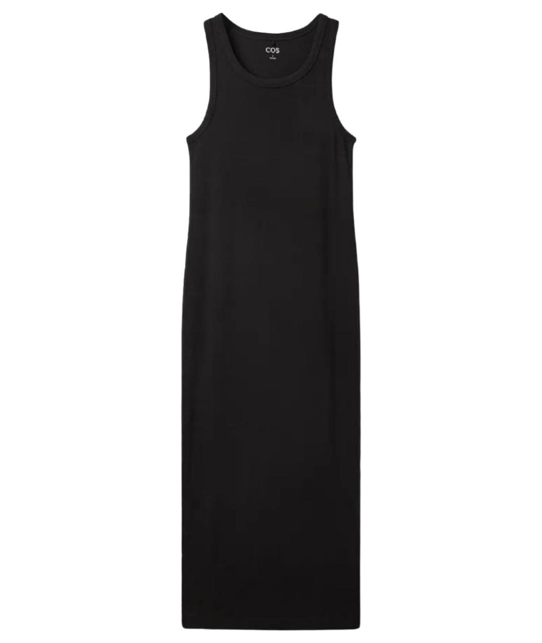COS Черное хлопко-эластановое повседневное платье, фото 1