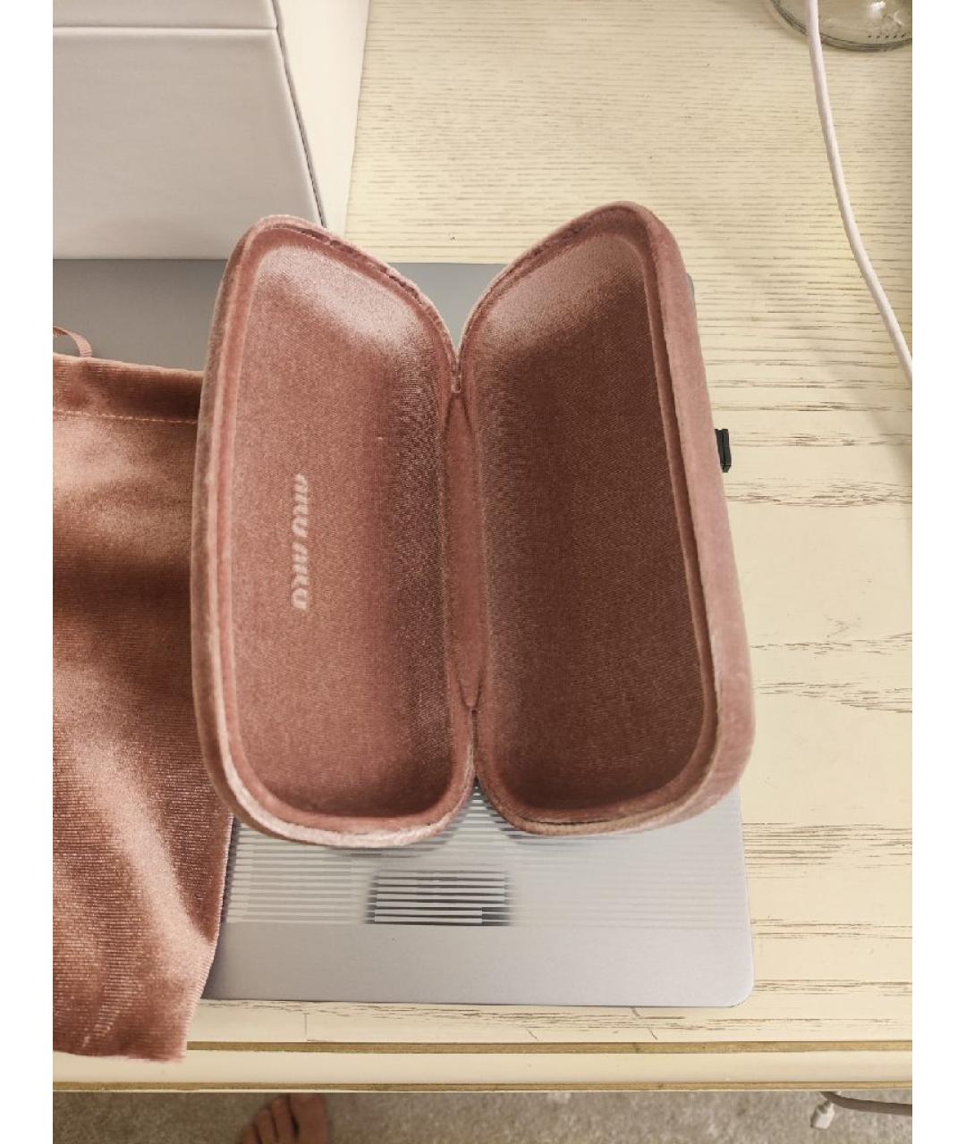 MIU MIU Золотые металлические солнцезащитные очки, фото 6