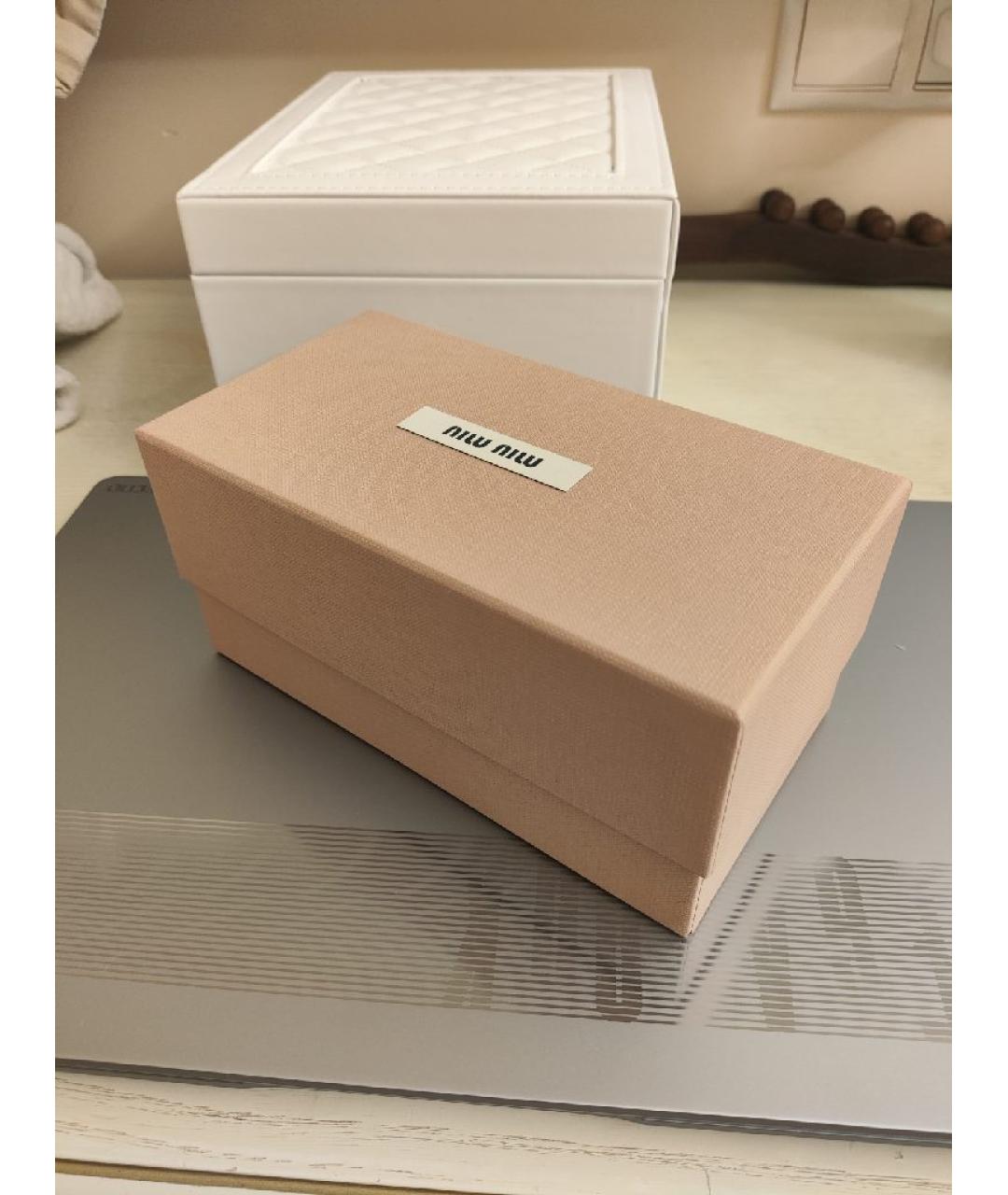 MIU MIU Золотые металлические солнцезащитные очки, фото 4