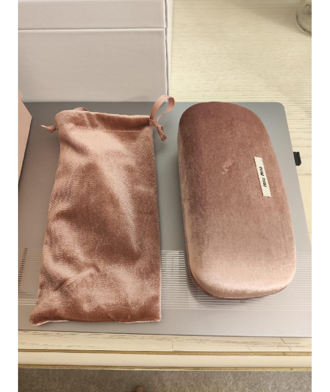 MIU MIU Золотые металлические солнцезащитные очки, фото 5