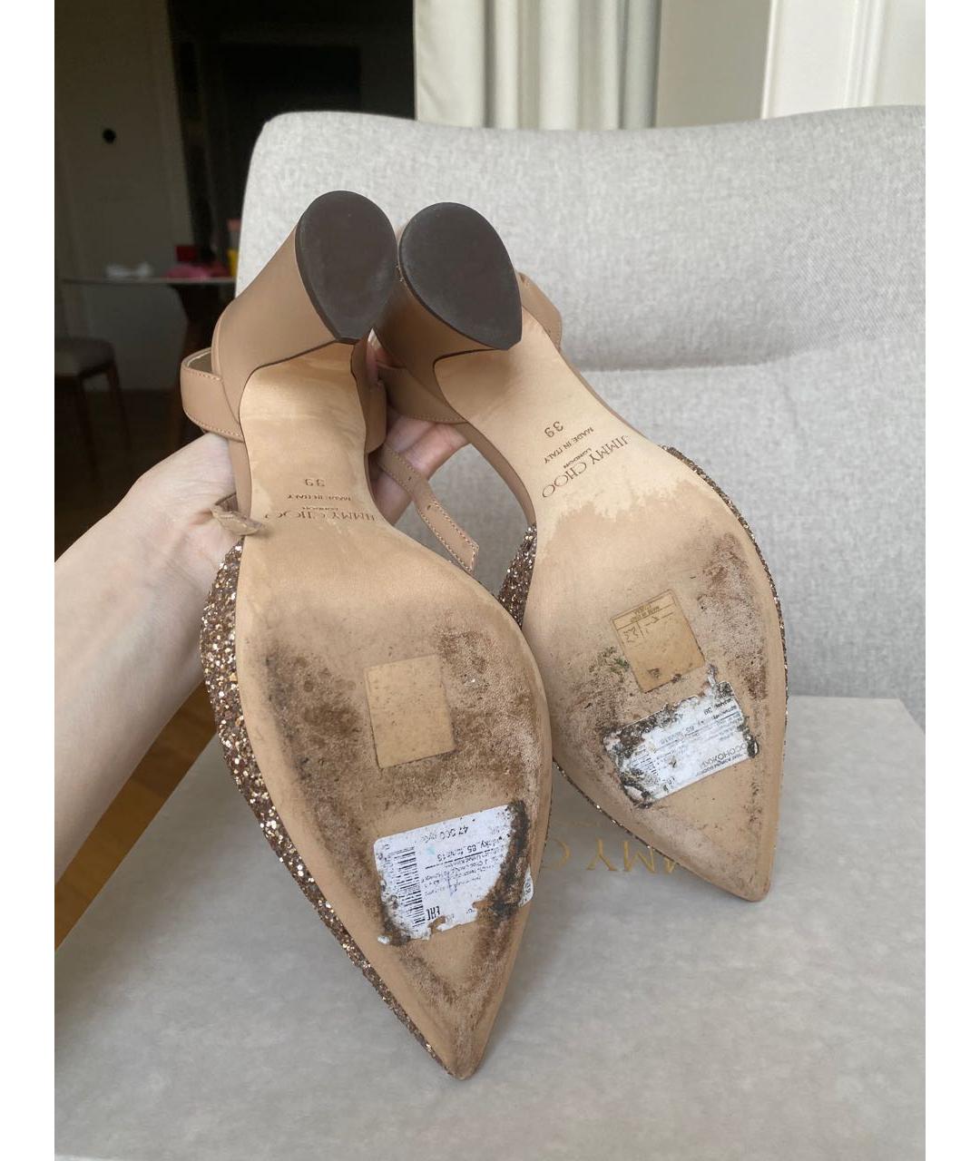 JIMMY CHOO Розовые кожаные туфли, фото 4