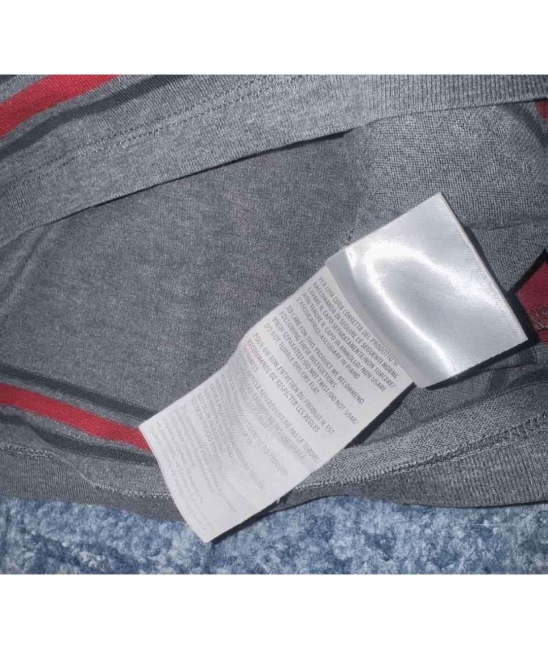 GUCCI Антрацитовая хлопковая футболка, фото 4