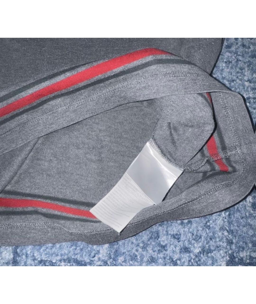 GUCCI Антрацитовая хлопковая футболка, фото 5