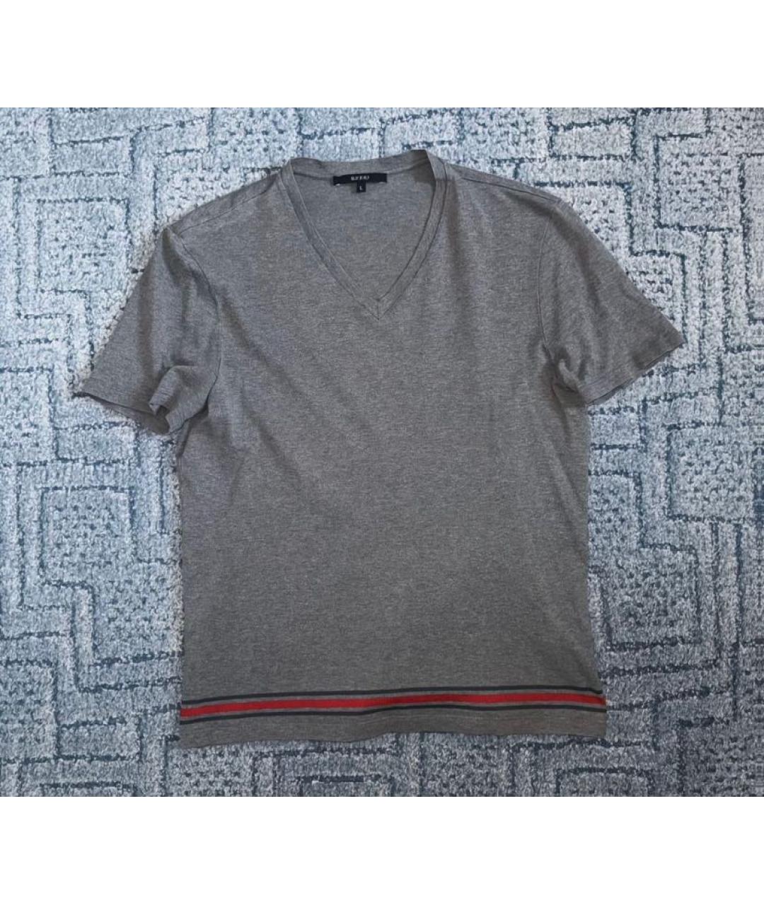 GUCCI Антрацитовая хлопковая футболка, фото 6