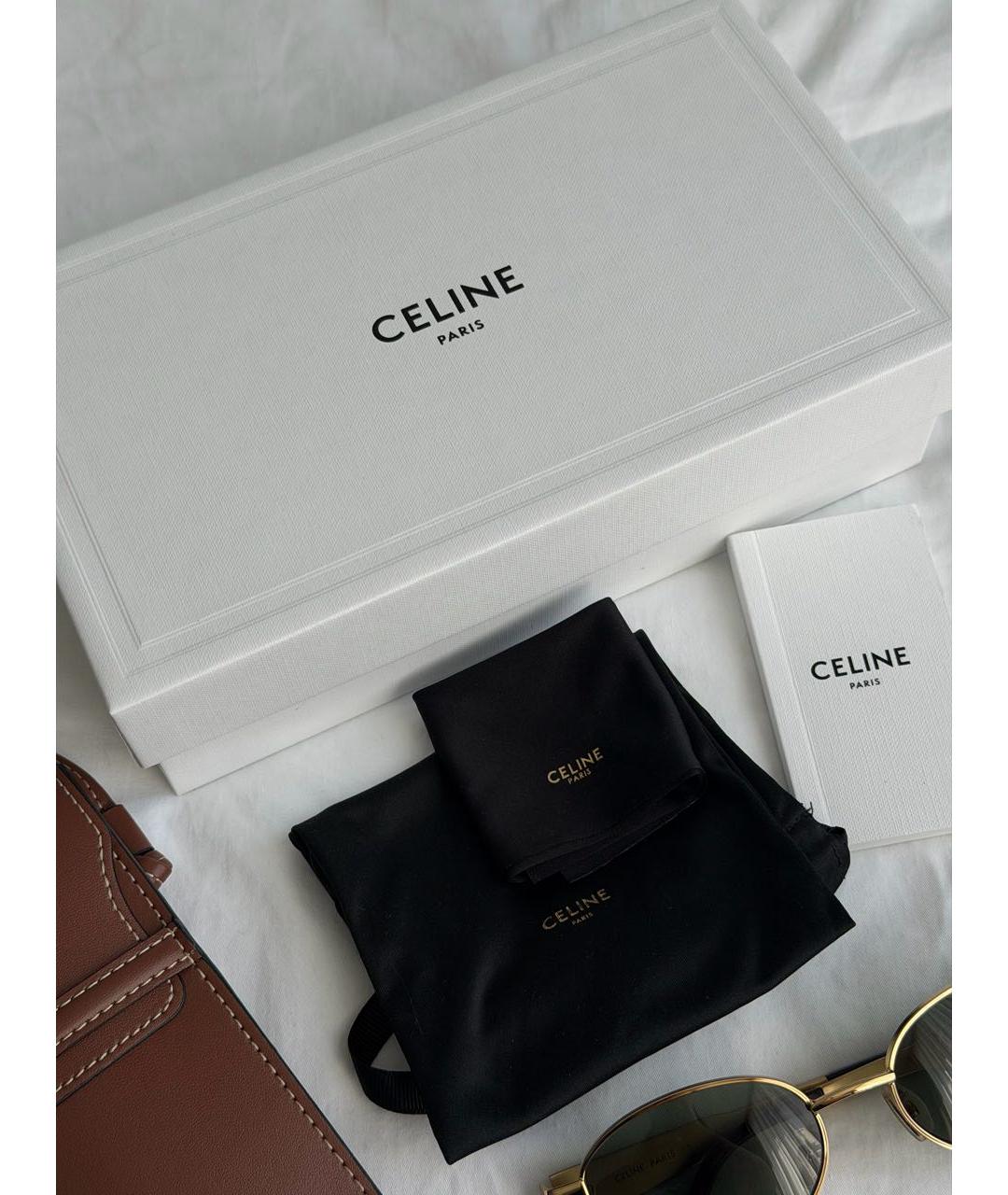 CELINE Золотые металлические солнцезащитные очки, фото 4