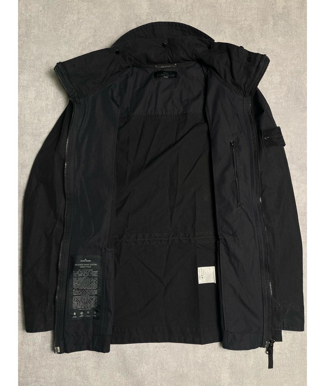 STONE ISLAND Черная хлопко-эластановая куртка, фото 3
