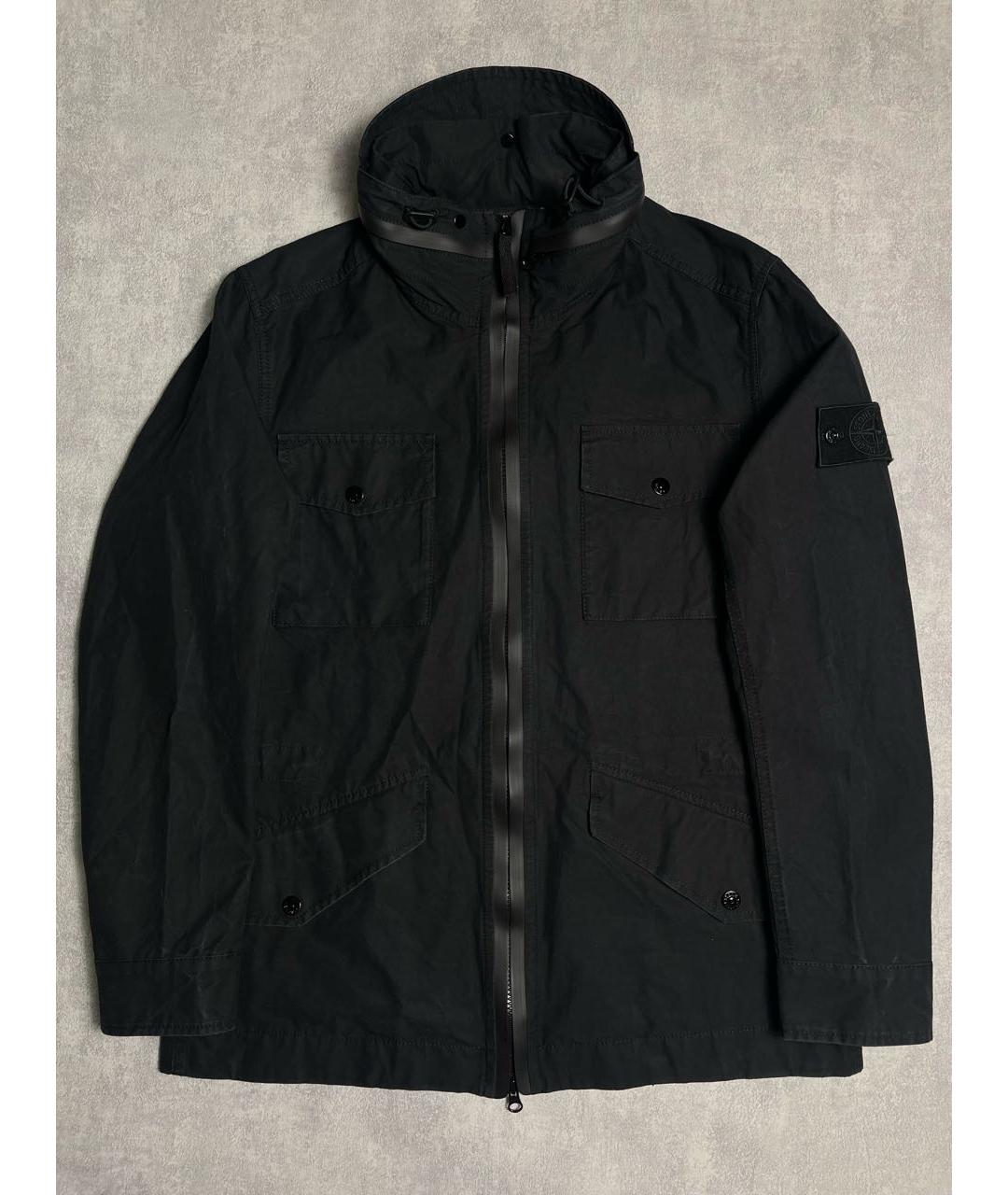 STONE ISLAND Черная хлопко-эластановая куртка, фото 2