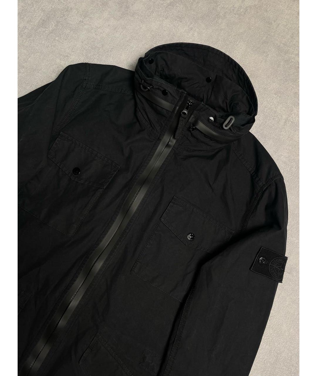 STONE ISLAND Черная хлопко-эластановая куртка, фото 4