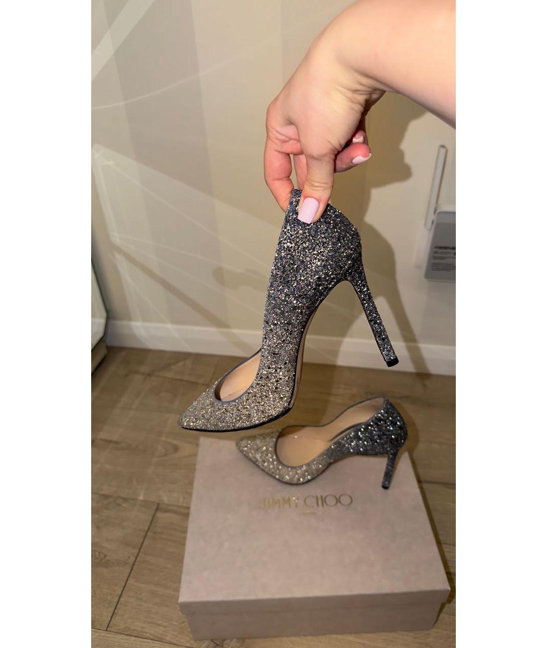 JIMMY CHOO Серебряные туфли, фото 8