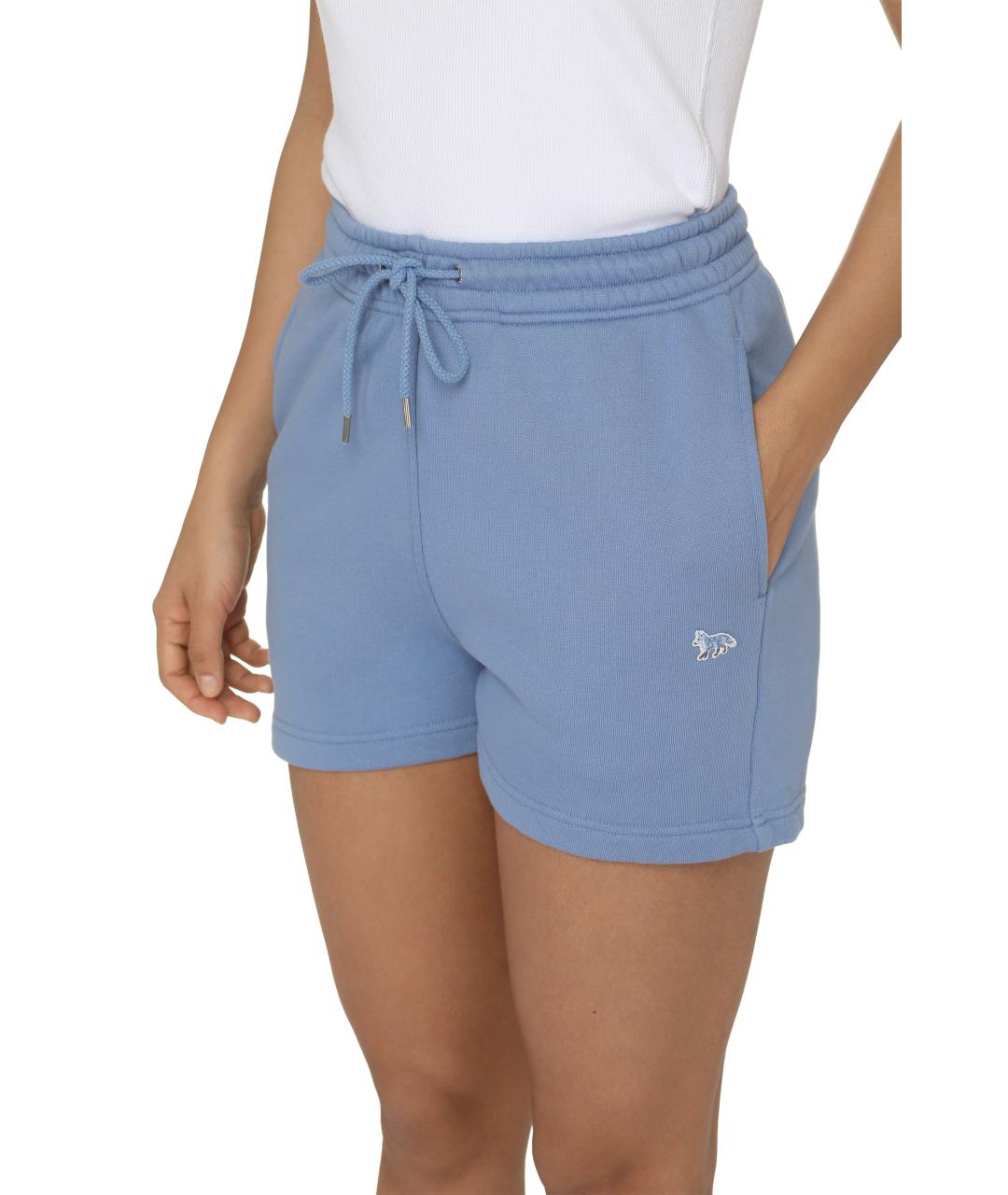 MAISON KITSUNE Голубые хлопковые шорты, фото 5