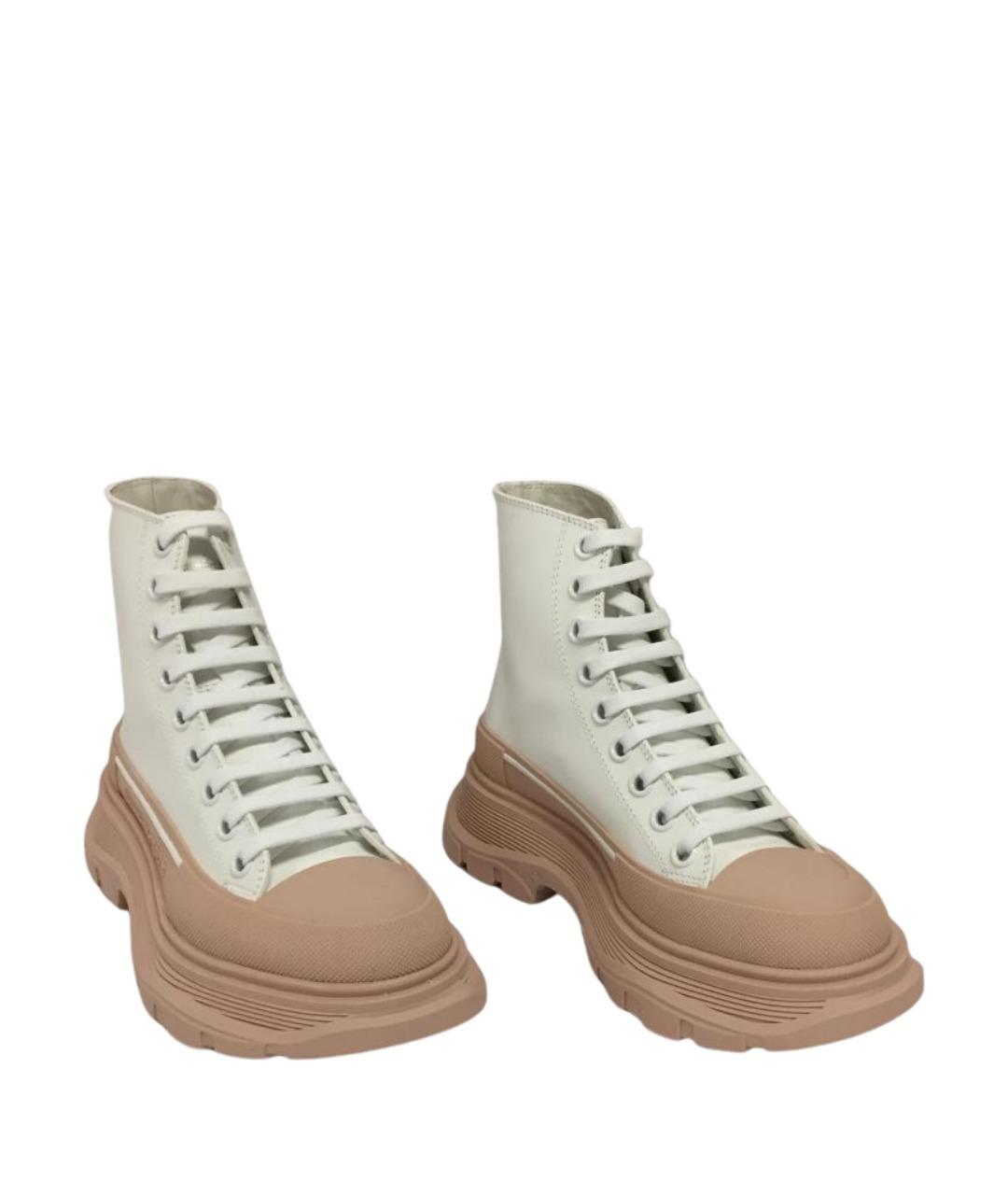ALEXANDER MCQUEEN Белые текстильные ботильоны, фото 2