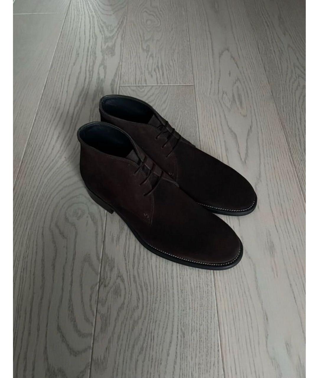 BRIONI Коричневые замшевые высокие ботинки, фото 7