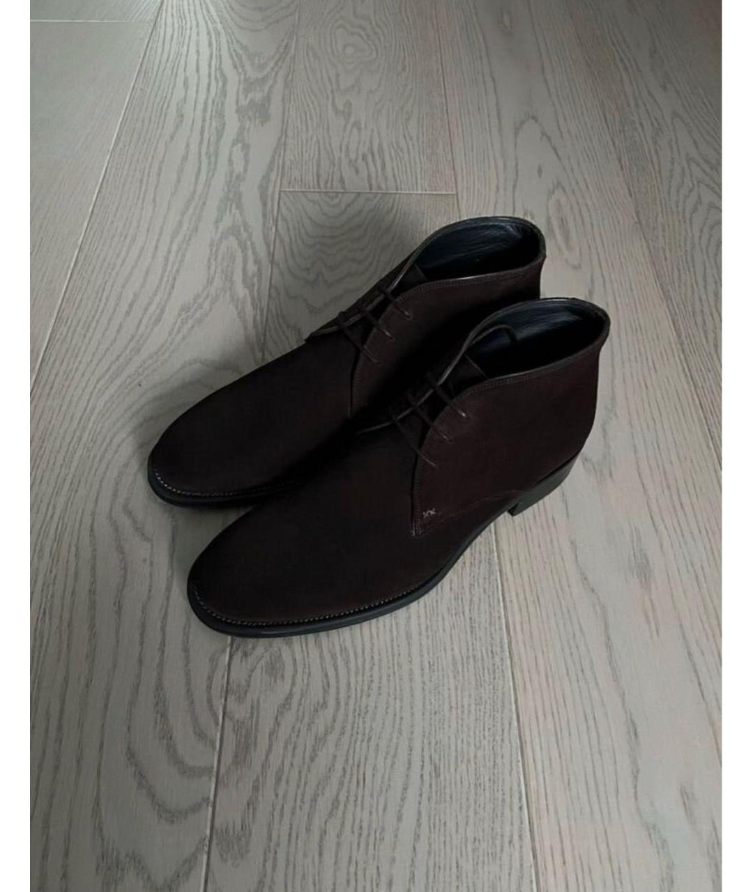 BRIONI Коричневые замшевые высокие ботинки, фото 6