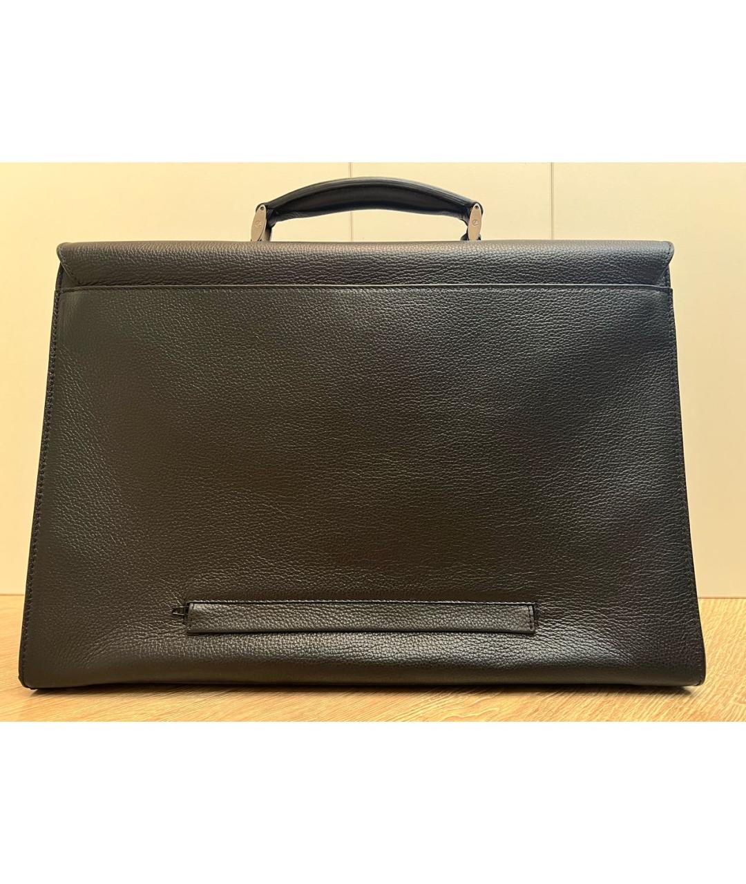 GIORGIO ARMANI Черный кожаный портфель, фото 2