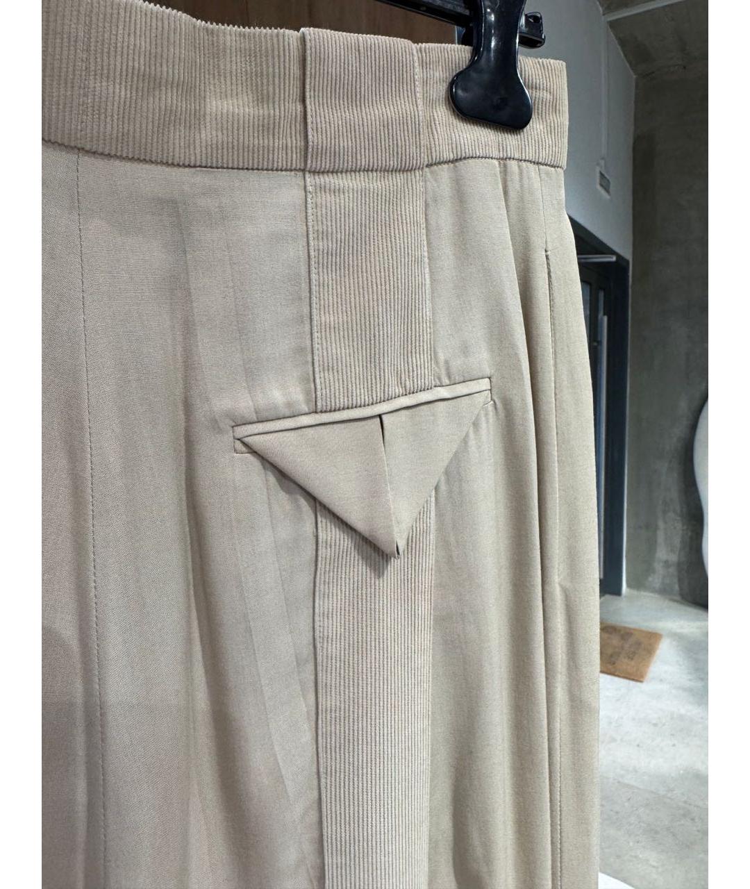 BOTTEGA VENETA Бежевые прямые брюки, фото 2