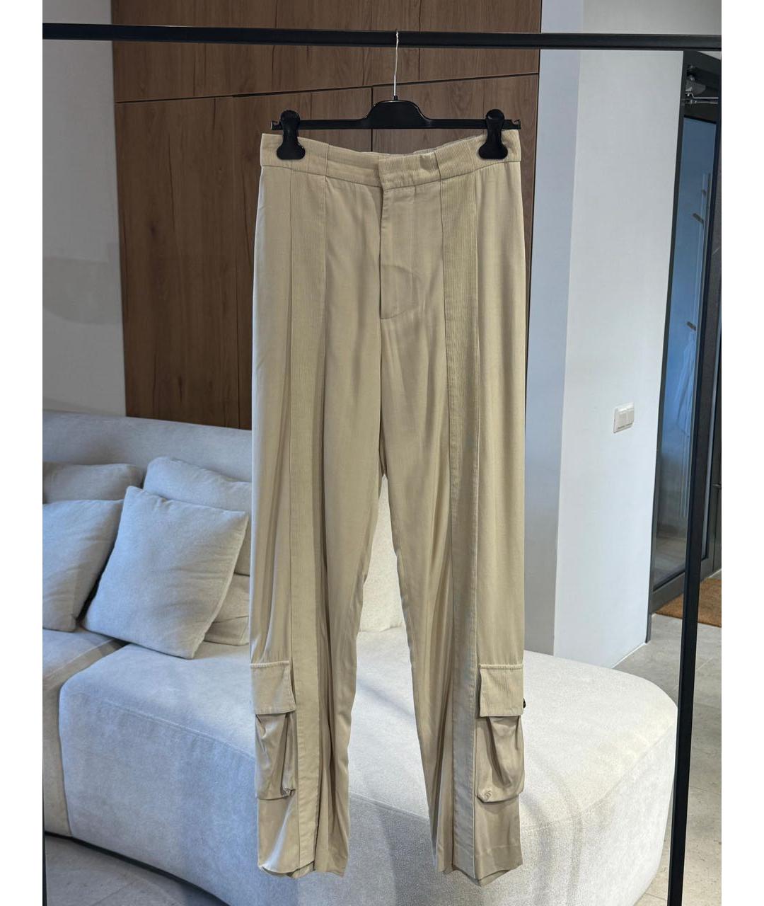 BOTTEGA VENETA Бежевые прямые брюки, фото 3