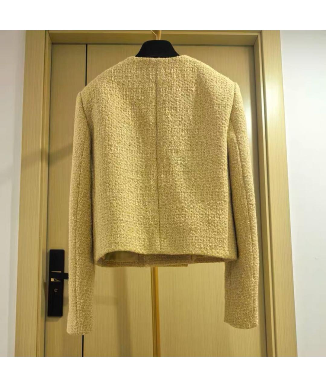 CELINE Желтый твидовый жакет/пиджак, фото 3