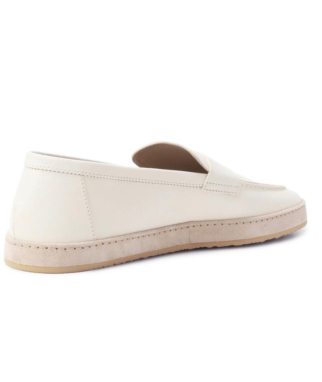 BRUNELLO CUCINELLI Белые кожаные лоферы, фото 4