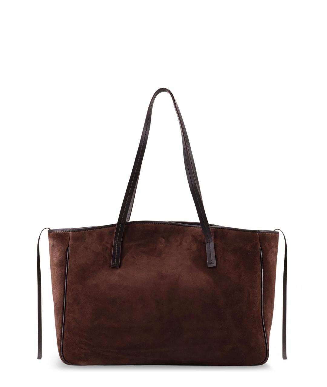 MANU ATELIER Коричневая замшевая сумка тоут, фото 2