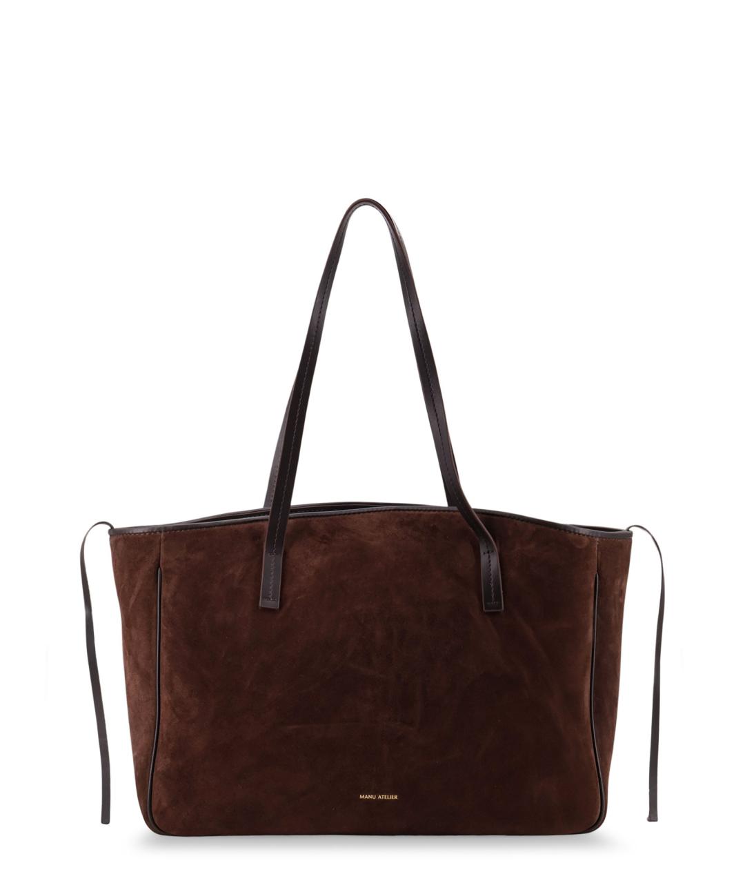 MANU ATELIER Коричневая замшевая сумка тоут, фото 1