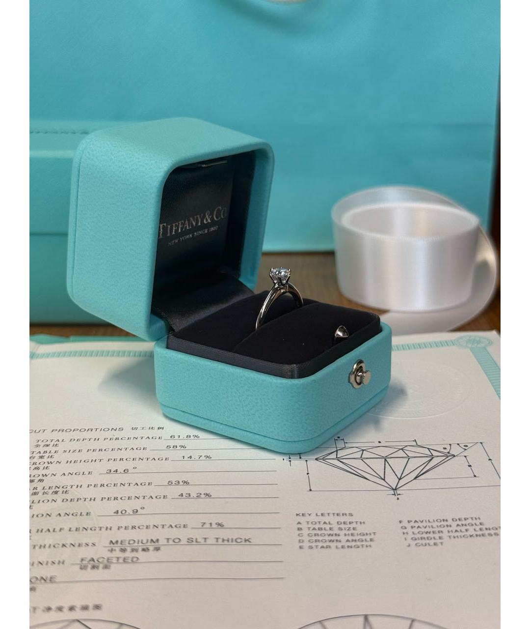 TIFFANY&CO Белое платиновое кольцо, фото 3