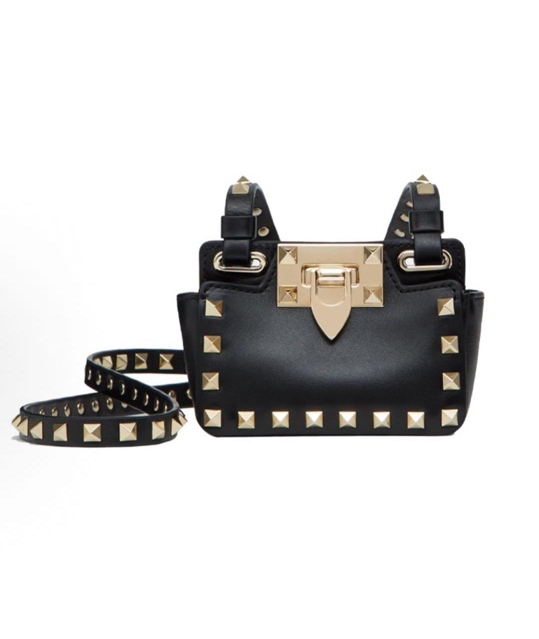 VALENTINO Черная кожаная сумка через плечо, фото 7