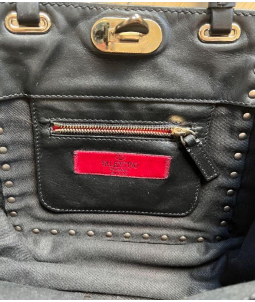 VALENTINO Черная кожаная сумка через плечо, фото 6