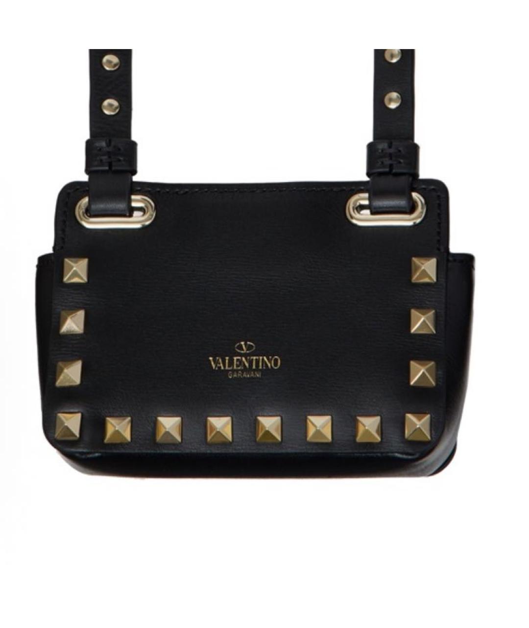 VALENTINO Черная кожаная сумка через плечо, фото 3
