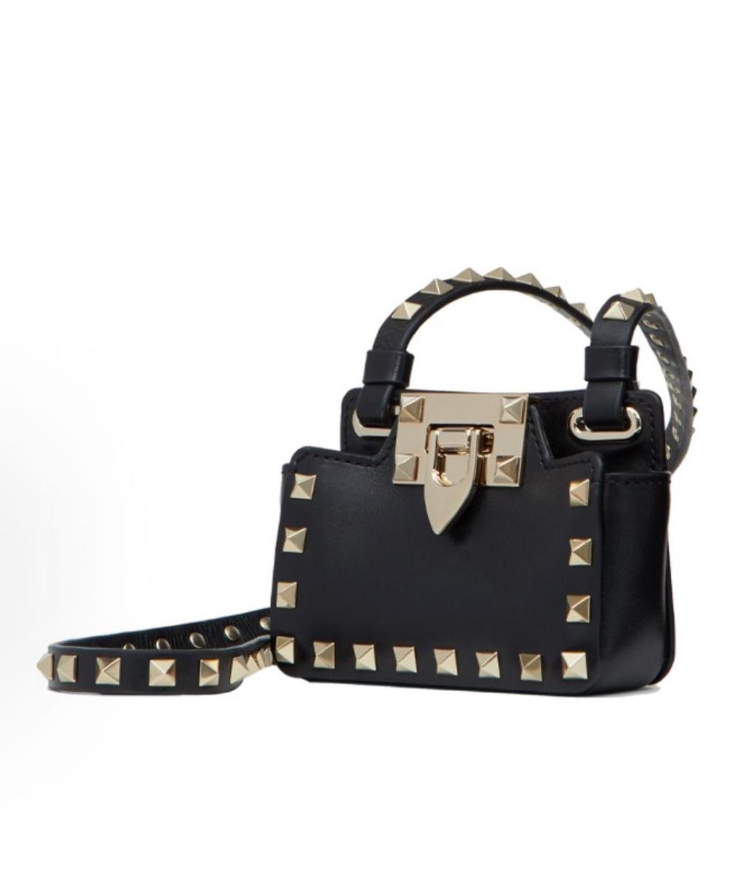 VALENTINO Черная кожаная сумка через плечо, фото 2