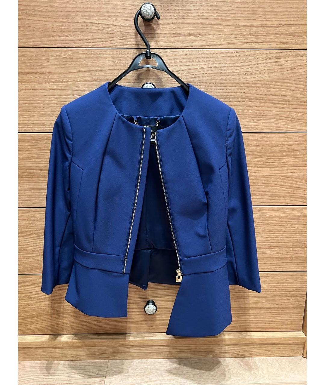 ELISABETTA FRANCHI Синий полиамидовый костюм с брюками, фото 4