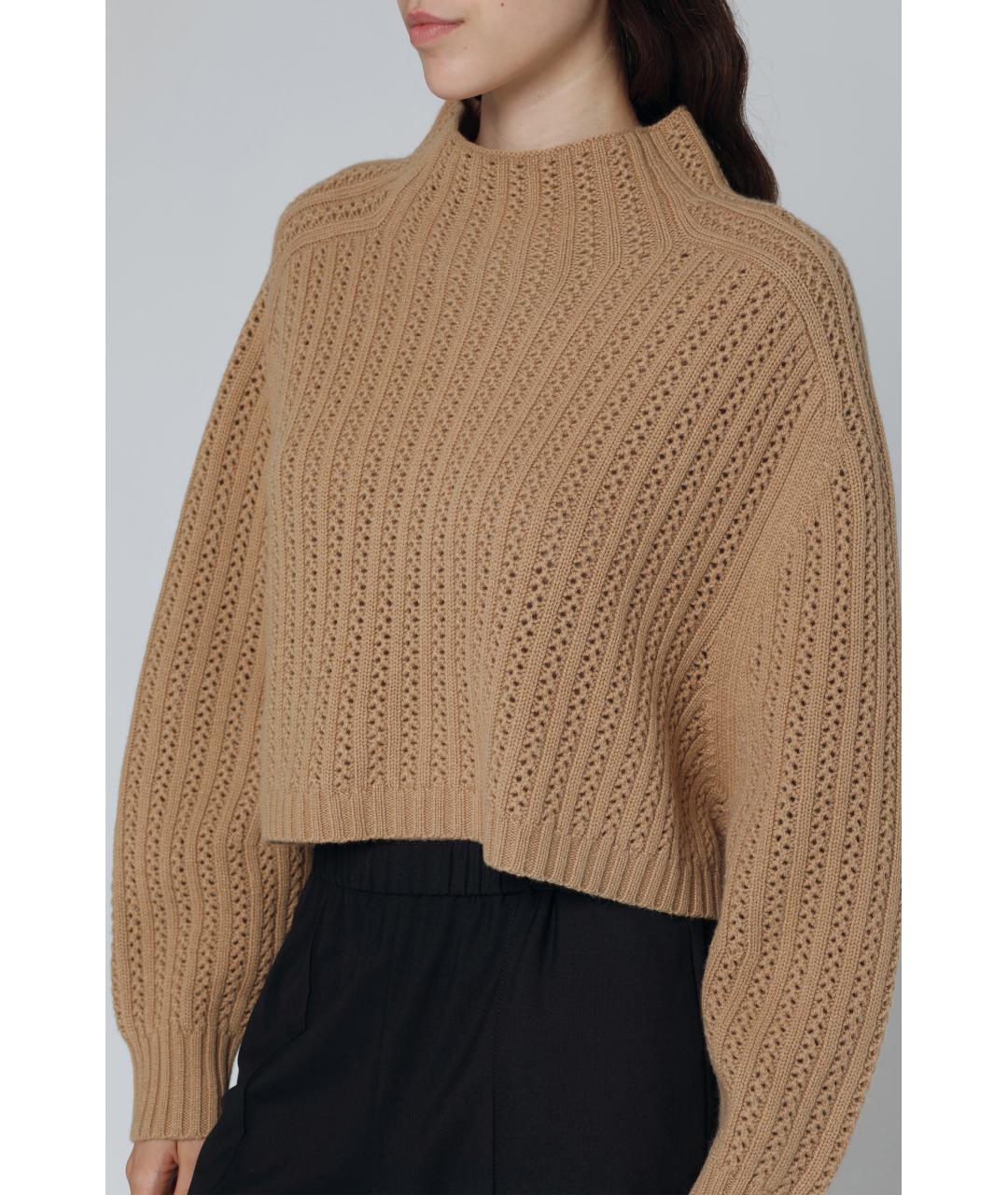 MAX MARA Бежевый шерстяной джемпер / свитер, фото 4